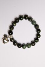 Aroha Greenstone Bracelet with Heart Chrm_0