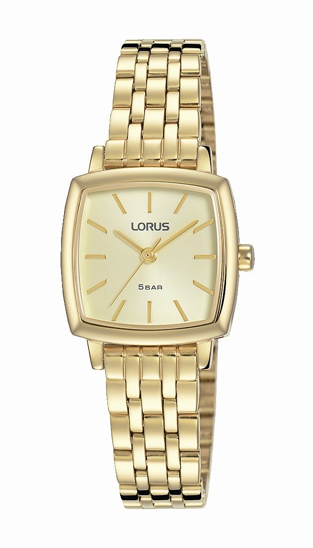 Ladies Gold Square Analogue Watch 50m_0