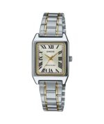 Casio Ladies Two-Tone Analogue Square Face Watch_0