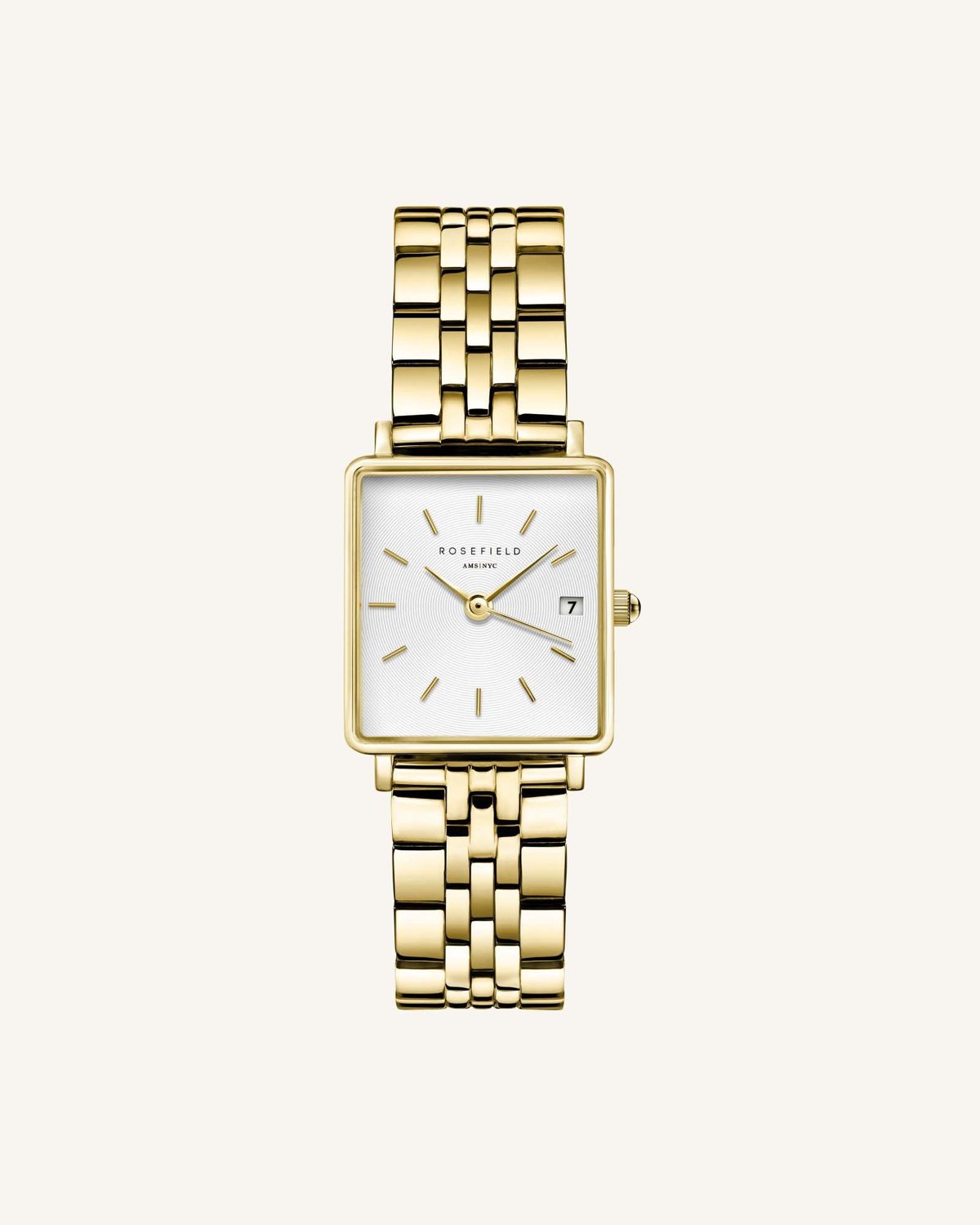 Rosefield Boxy Gold Analogue Watch_0