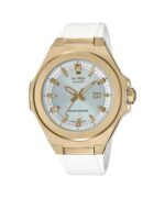 GShock Ladies Analogue White and Gold Solar Watch_0