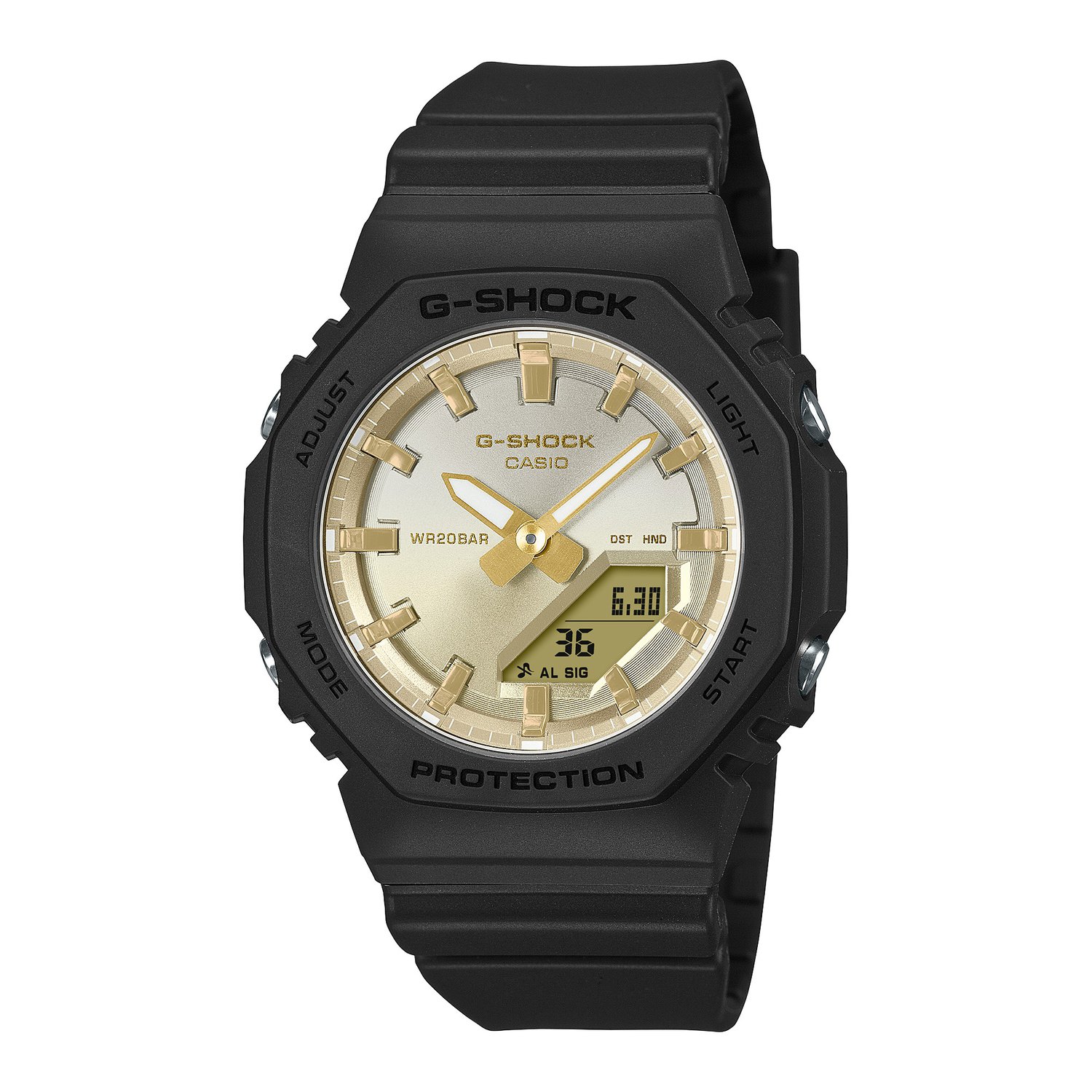 G-Shock Duo Watch Black Strap Gold and Silver Face_0