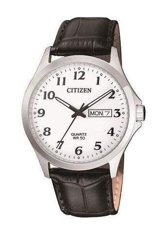 Citizen Analoge 50mt Watch Black Leather Strap_0