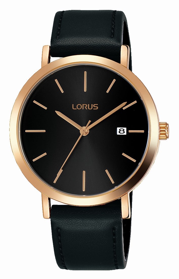 Lorus Gents Rose Gold and Black Analogue Watch_0