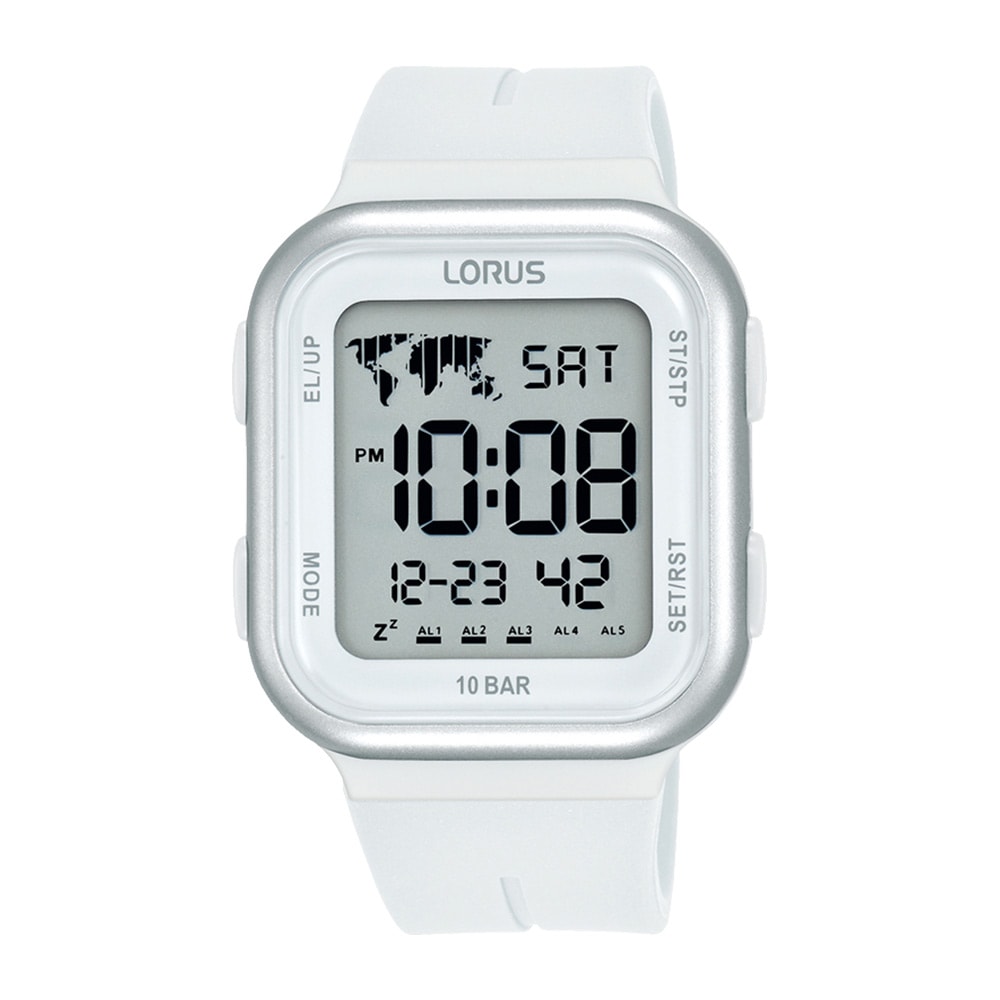 Lorus White Square Face Digital Watch_0