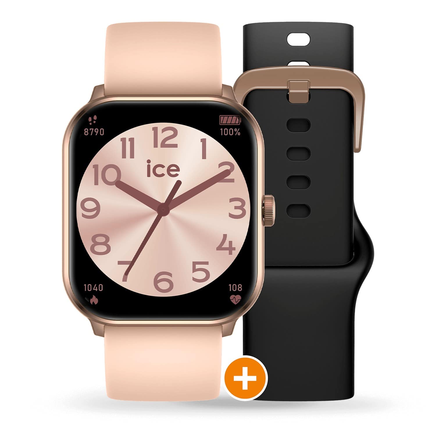 ICE Smart Watch 1.0 Rose Gold with 2 bands (black and nude)_0