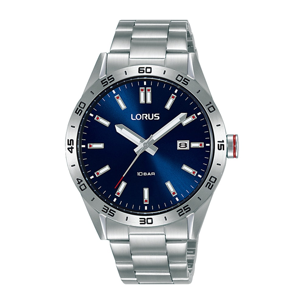 Lorus Gents Analogue Watch Silver and Navy_0