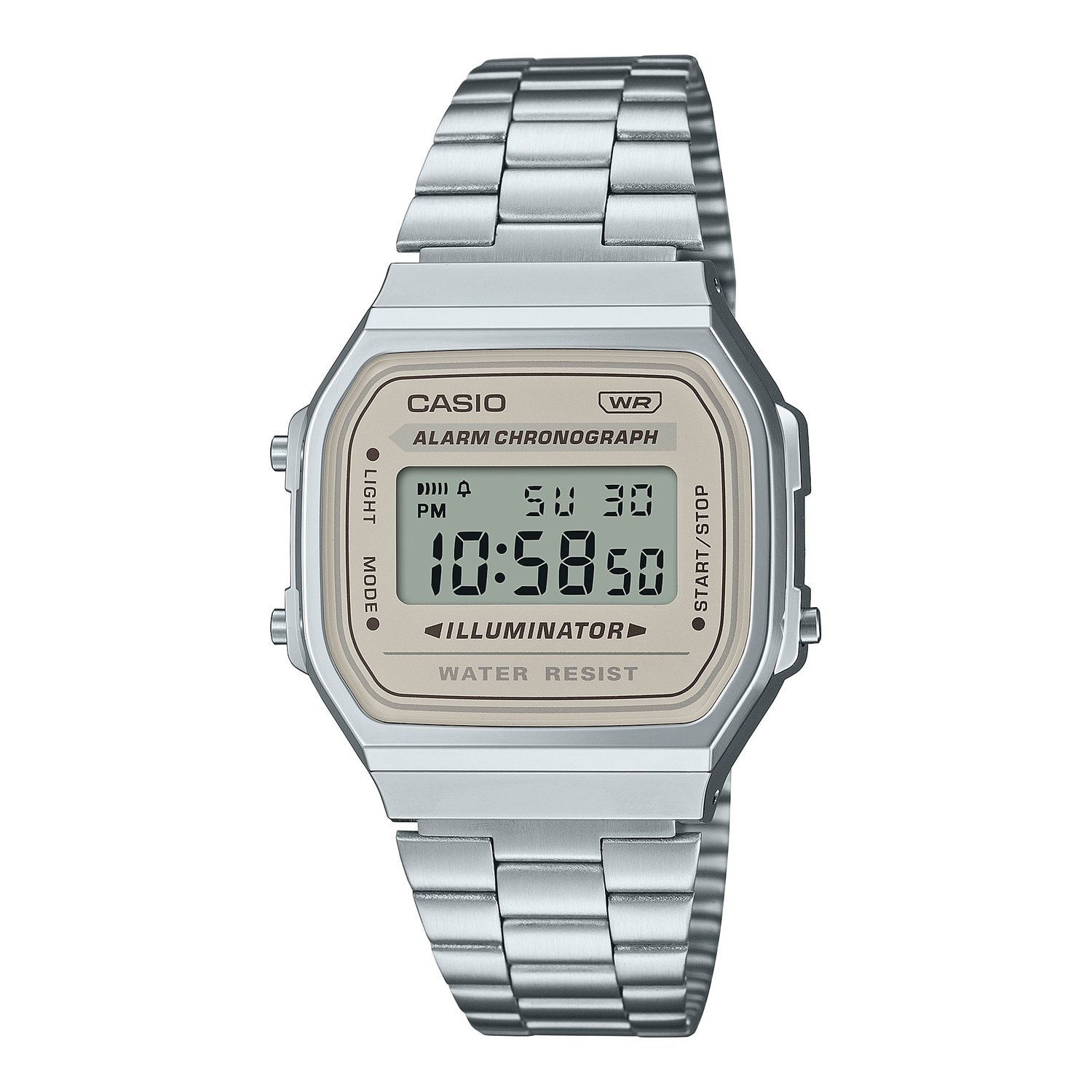 Casio Digital Silver Watch with Cream Face_0