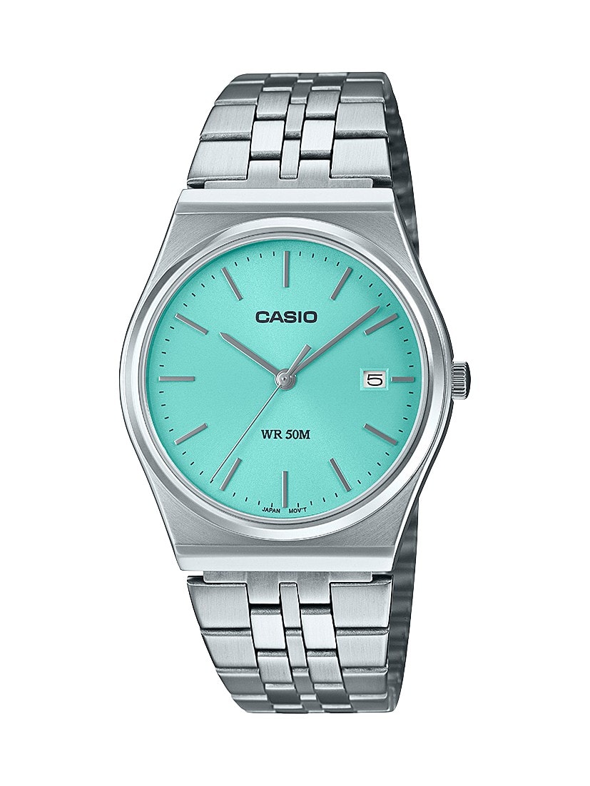 Casio Analogue Silver Light Blue_0