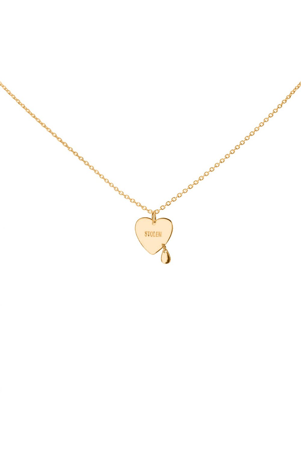 Stolen Girlfriends Club Gold Plated Crying Heart Necklace_0