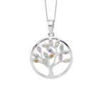 Sterling Silver Multi-Coloured Tree of Life Pendant_0