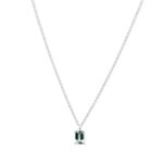 Sterling Silver Green Amethyst Necklace 45cm+5cm_0