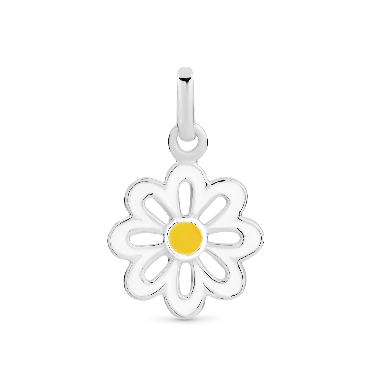 Sterling Silver and Enamel Daisy Pendant Only_0