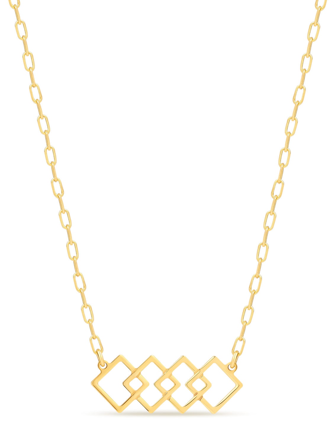 Sterling Silver Yellow Gold Plated Geometric Necklace_0
