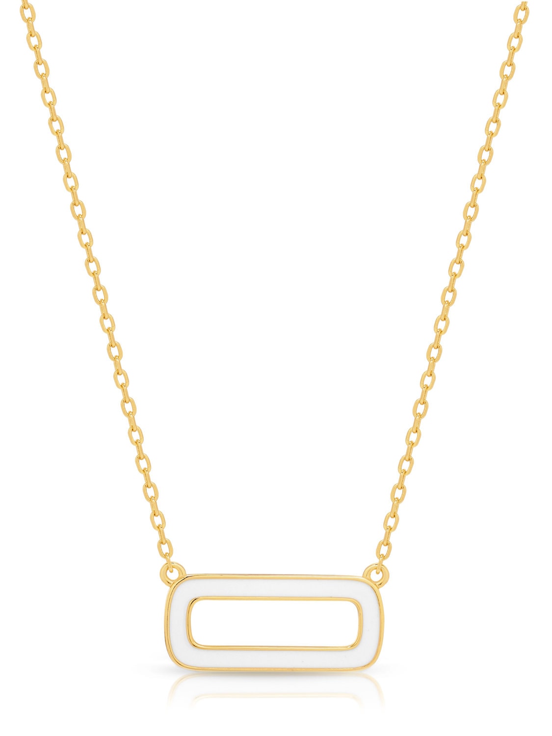 Gold Plated Rectangle Necklace_0