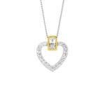 Sterling open heart gold plated pendant_0