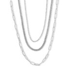 Steel Me Multi Layered Chain Necklace_0