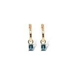 Sterling Silver Yellow Gold Plated Blue Topaz Earrings_0