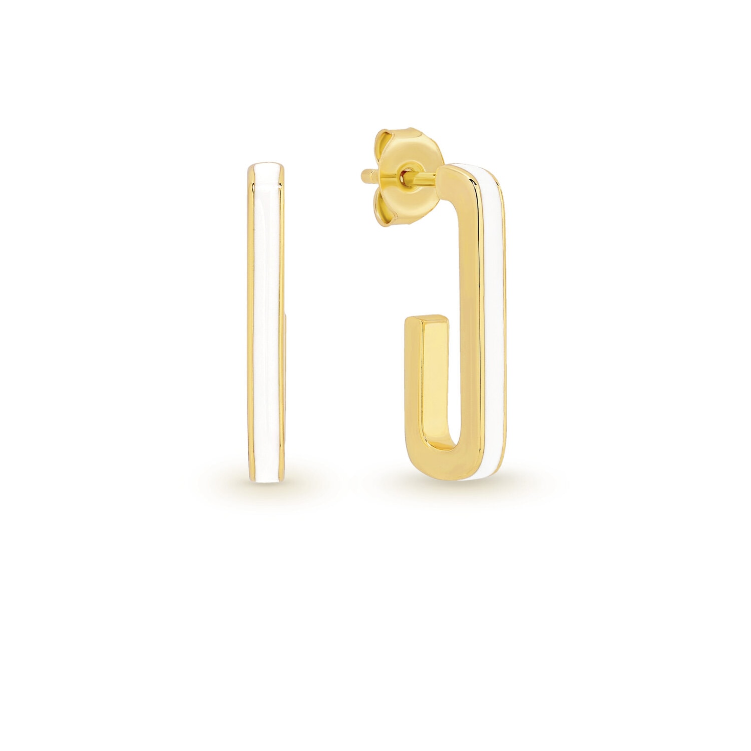 Gold Plated Enamel Hoop Earrings_0