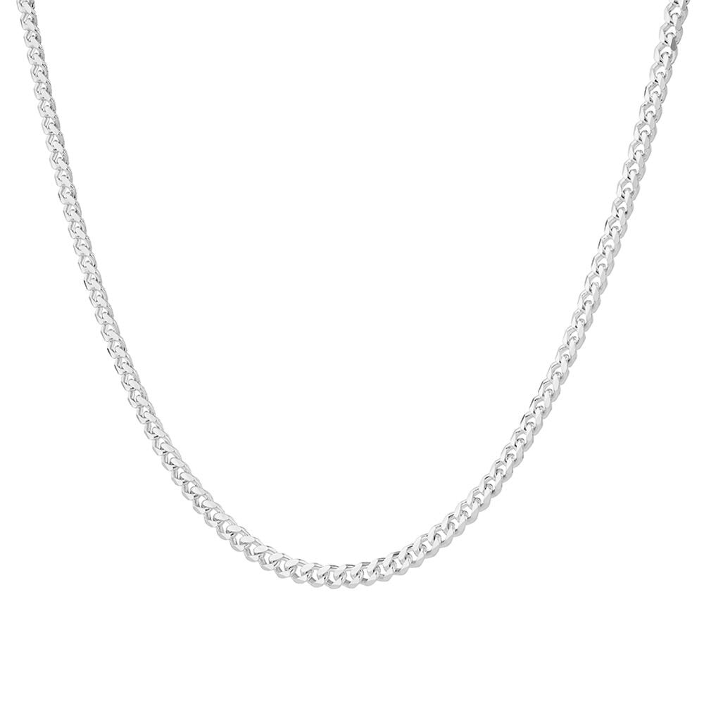 Silver Chain Flat Bevelled Diamond Cut Curb Chain_0
