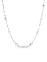 Sterling Silver Cable Chain and Ball Necklace_0