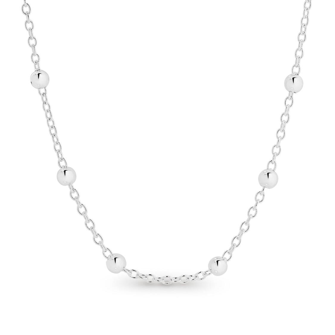 Sterling Silver Cable Chain and Ball Necklace_0