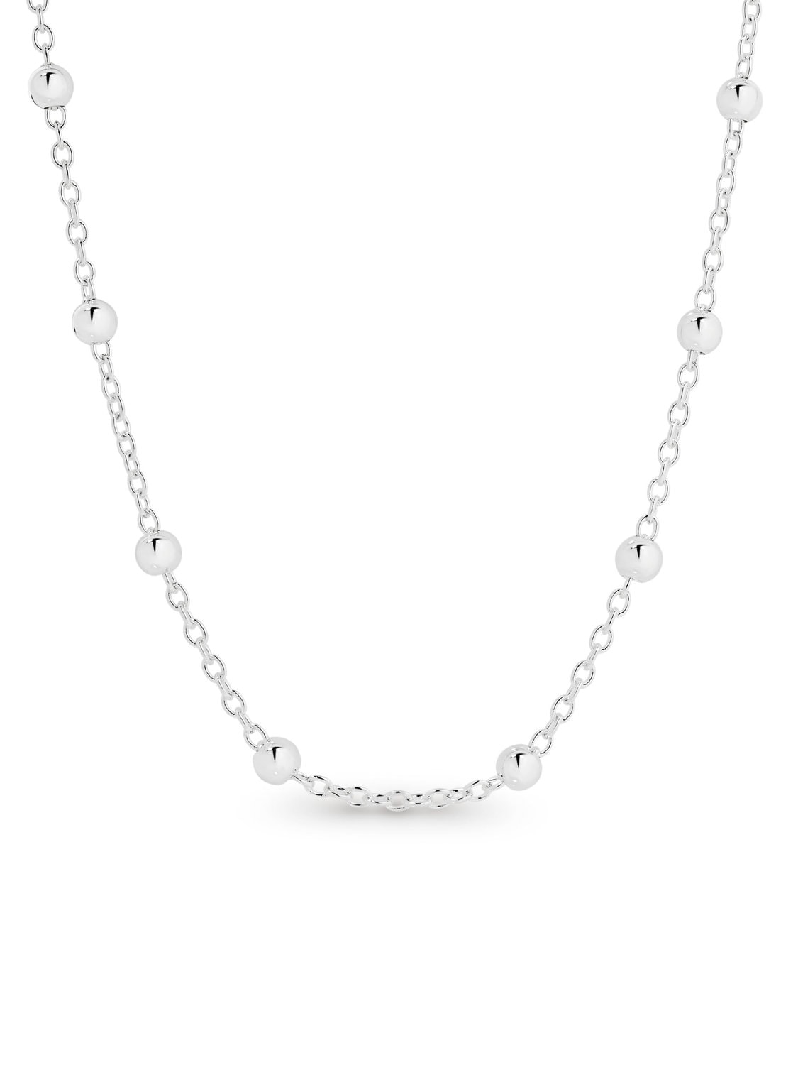 Sterling Silver Cable Chain and Ball Necklace_0