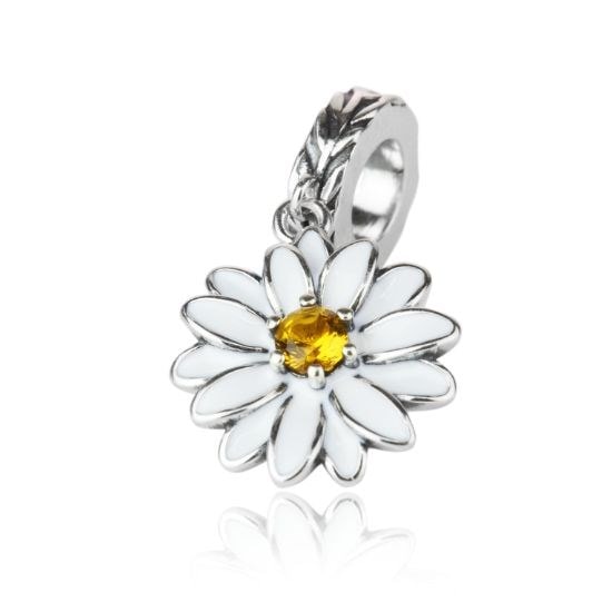 White Daisy (Cherished) Pendant Charm_0