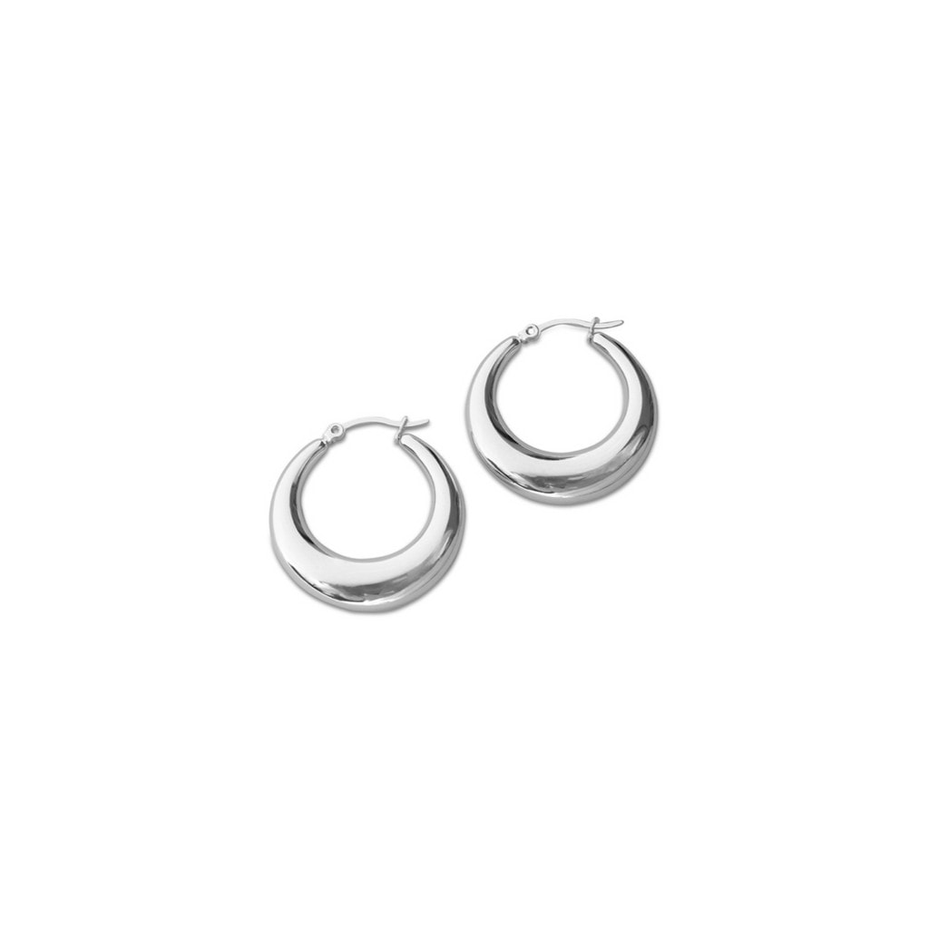 Stainless Steel 30mm Hollow Hoop Earrings_0