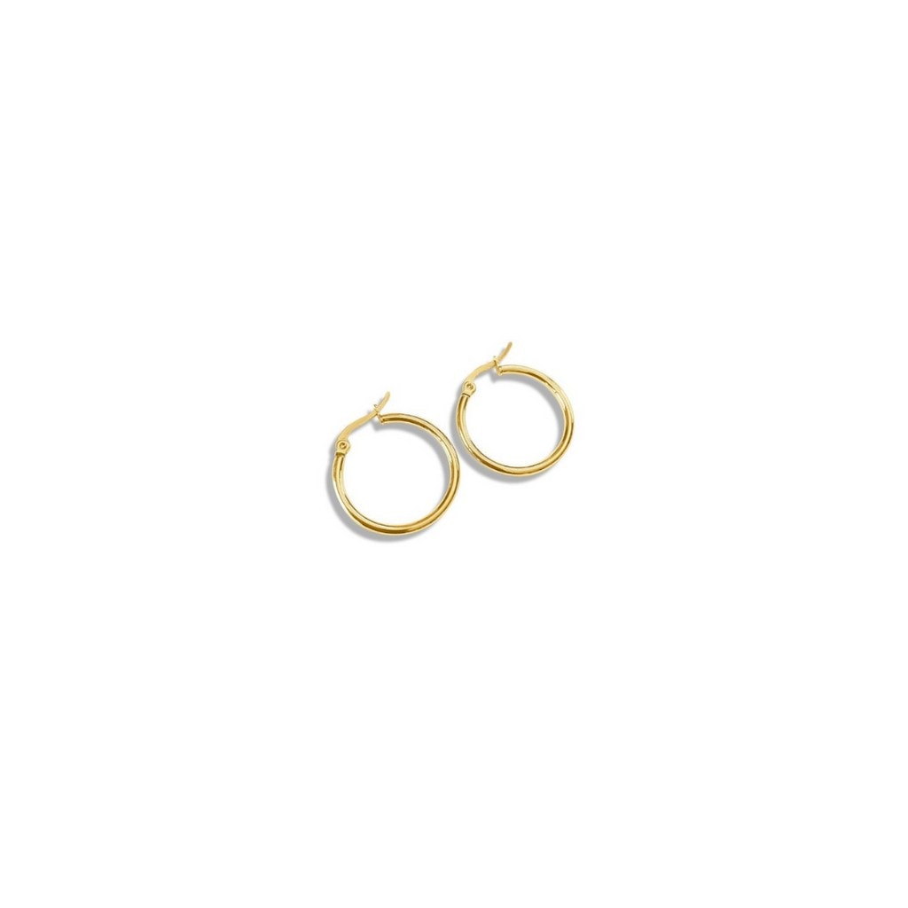 Fabuluex Vous Stainless Steel Yellow Gold Plated Hoop Earrings_0