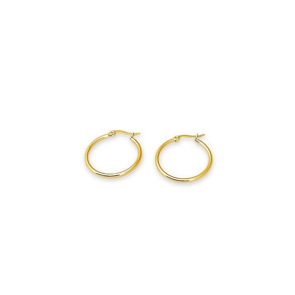 Fabuluex Vous Stainless Steel Yellow Gold Plated Hoop Earrings_0