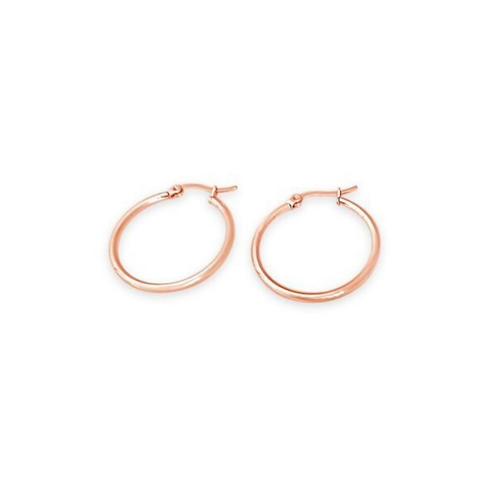 Rose Gold Plated Stainless Steel Hoop Earrings_0
