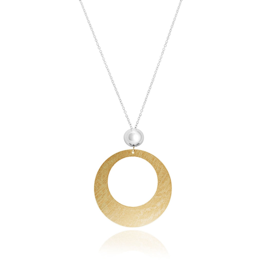 Gold Plated Stainless Steel Circula Necklace_0