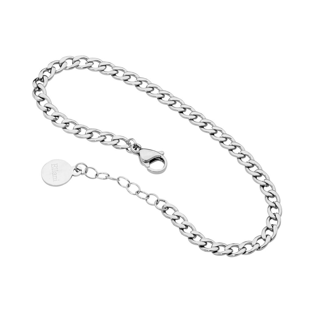 Stainless Steel Adjustable Curb Chain Bracelet_0