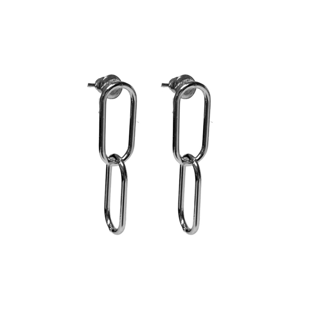 Stainless Steel Paper Clip Earrings_0