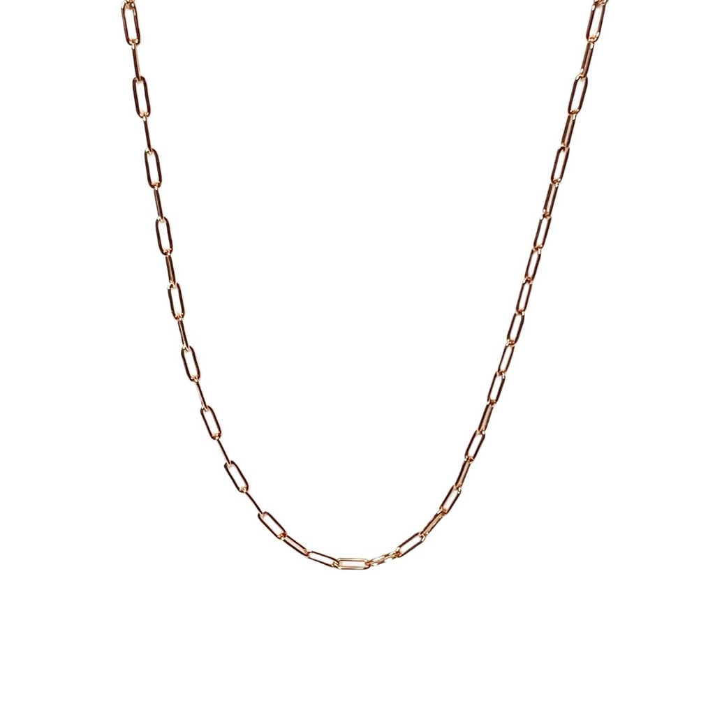 Stainless Steel Rose Gold Plated Paper Clip Chain_0