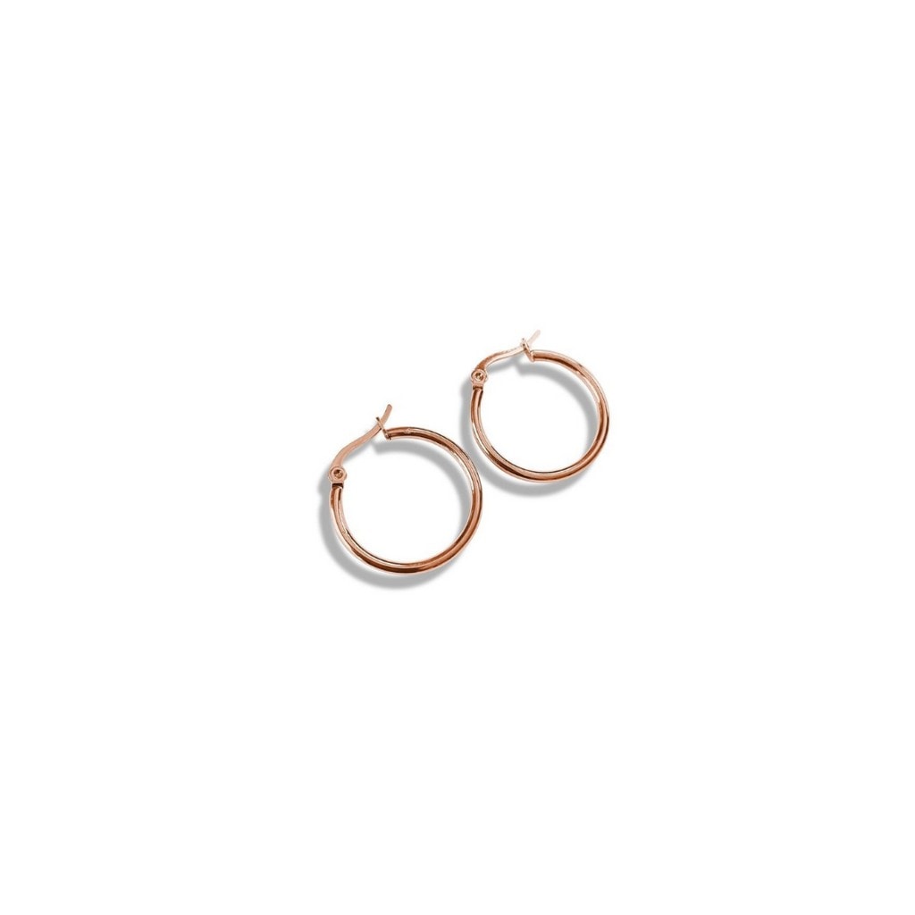 Fabuluex Vous Stainless Steel Rose Gold Plated Hoop Earrings_0