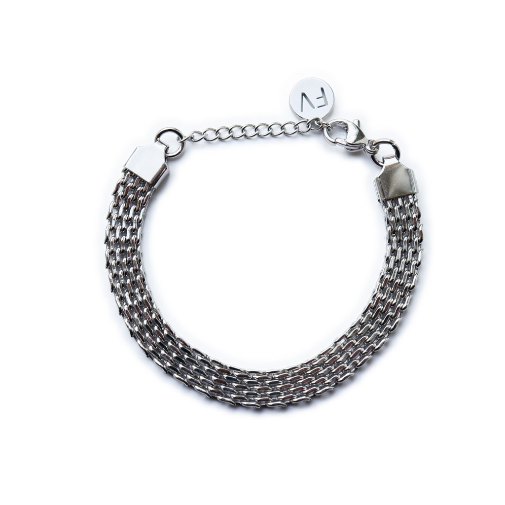 Fabuleux Vous Stainless Steel Silver Mesh Bracelet_0