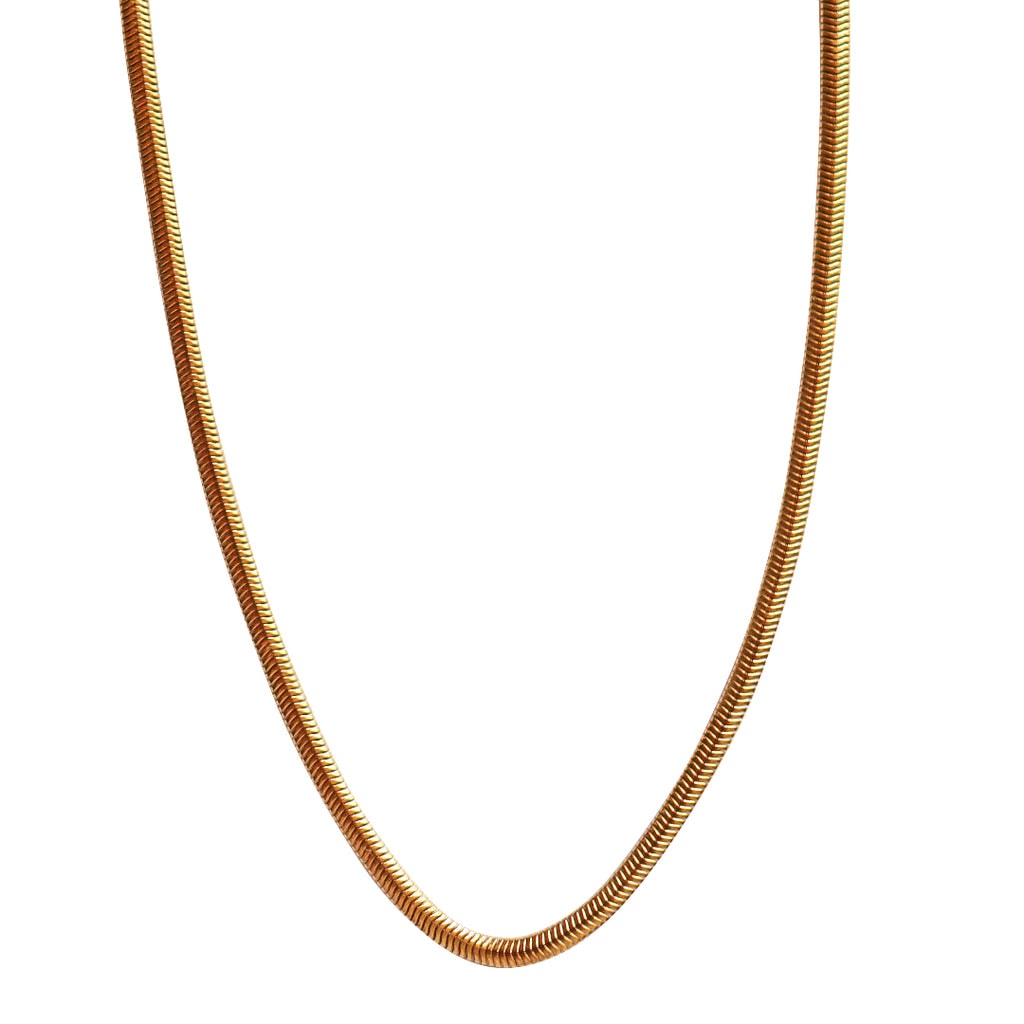 Fabuleux Vous Stainless Steel Yellow Gold Plated Snake Chain_0