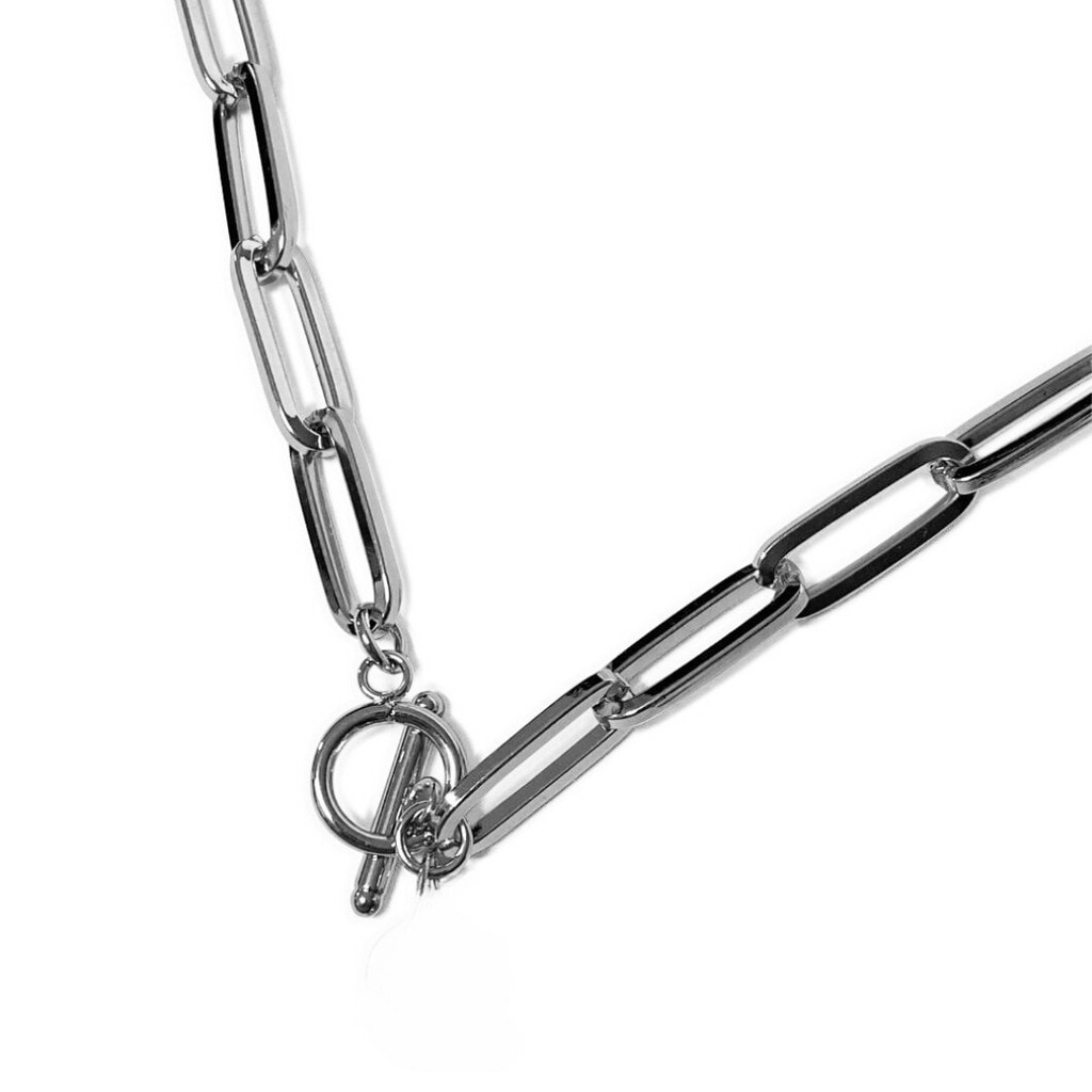 Fabuleux Vous Stainless Steel Silver Wide Paperclip Fob Chain_0