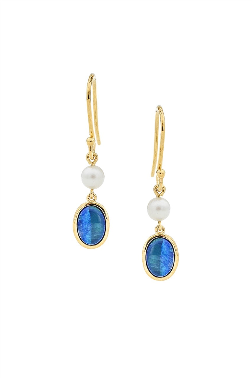 9ct gold Opal and Pearl Earrings_0
