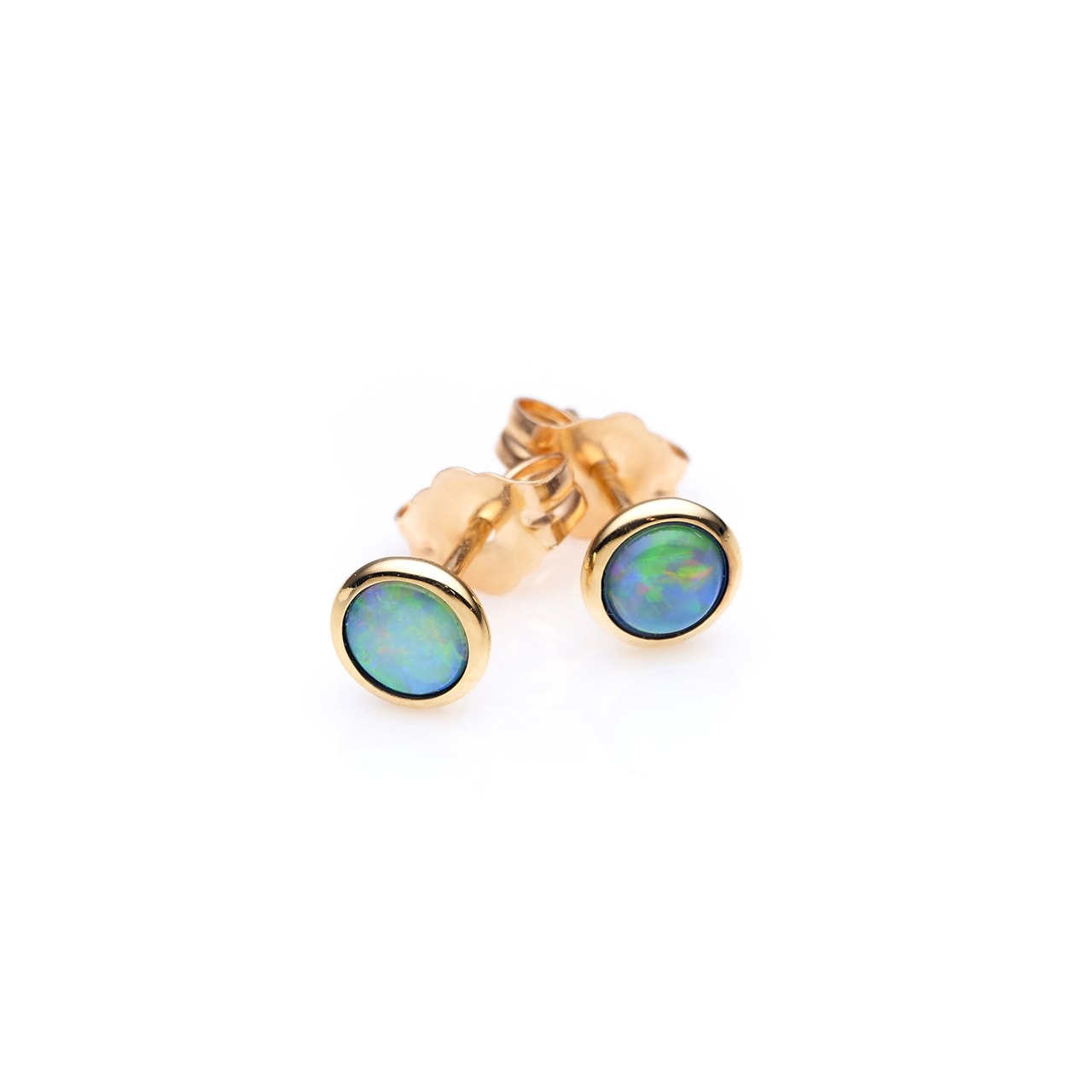 9ct yg light opal solid studs_0