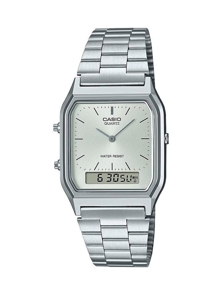Casio Silver Duo Square Watch_0
