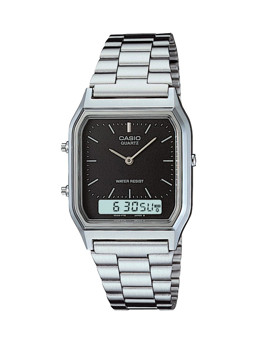 Casio Vintage Silver and Black Duo Watch_0