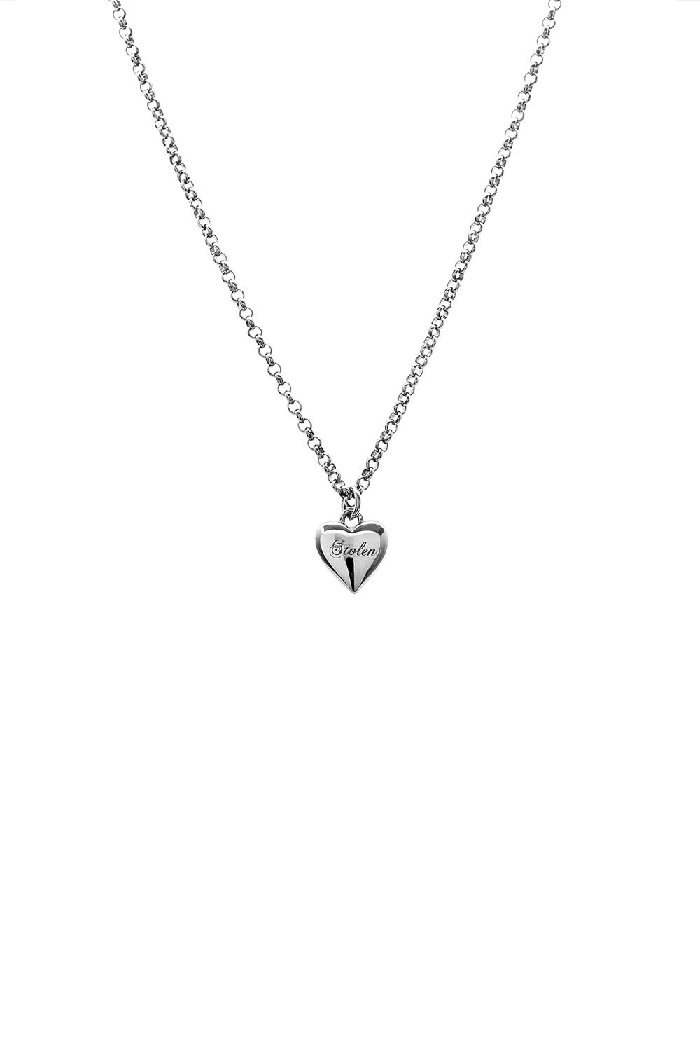 Stolen Girlfriends Club Heart is Full Necklace Mini Silver_0