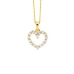 Silver Gold Plated Heart CZ Pendant_0