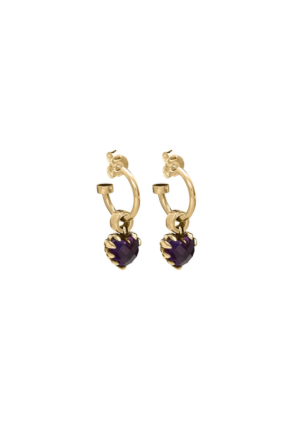 Stolen Girlfriends Club Gold Plated Love Claw Anchor Earrings Amethyst_0