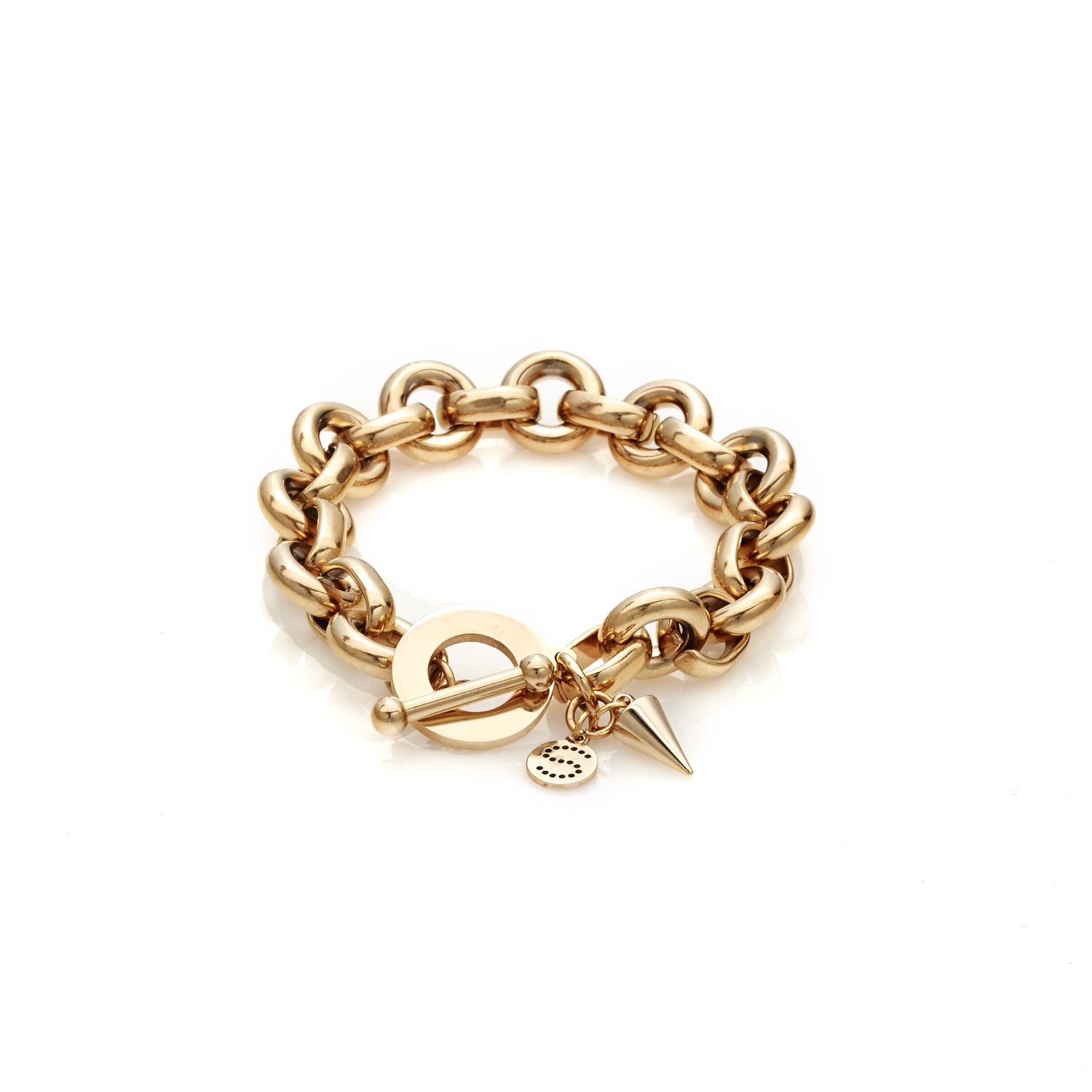 Silk And Steel Heirloom Bracelet Gold Plated Stainless Steel_0