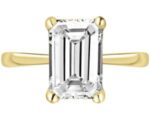 18ct Yellow Gold 1ct Emerald Cut Lab Grown Diamond Ring_0