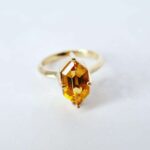 9ct Citirine Ring long Hexagon Handmade Ring Maree Desing_0
